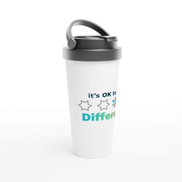 White 15oz Stainless Steel Travel Mug