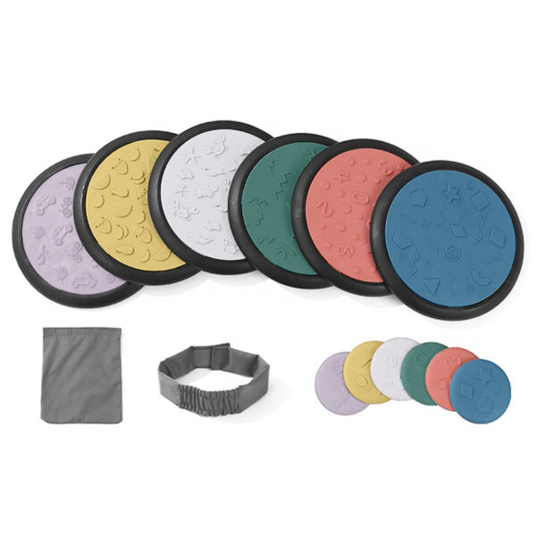 Kore Design™ Sensory Game Tiles – Set of 6 Large and 6 Small Assorted Colors, Pastel