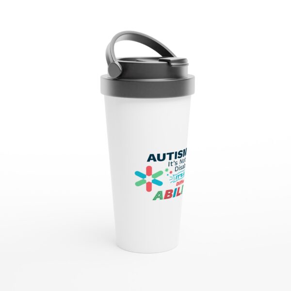 White 15oz Stainless Steel Travel Mug
